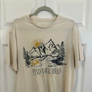 Men's Beige Graphic T-Shirt